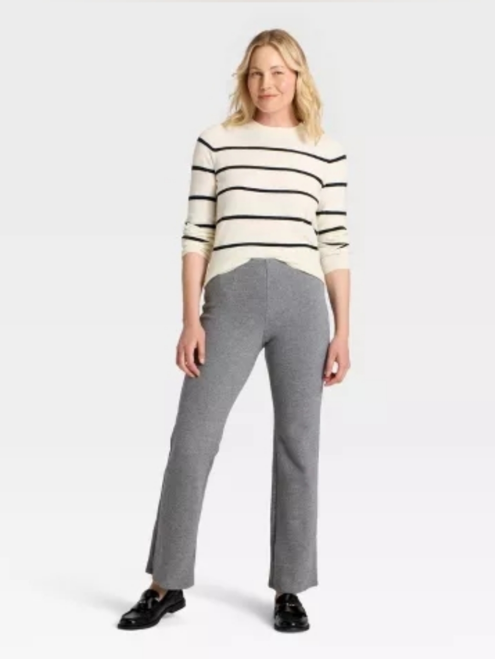 a new day Gray Brushed Pull-On Pants - Size S, NTW